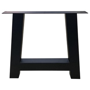 Stalen A tafelpoot voor buiten 75 bij 10 cm en hoogte 72 cm zwart (10 x 10 cm)