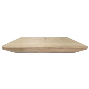 Wandplank eiken 40 bij 20 cm van 3 cm dik massief hout met verjongde facetrand - Zwevend te monteren