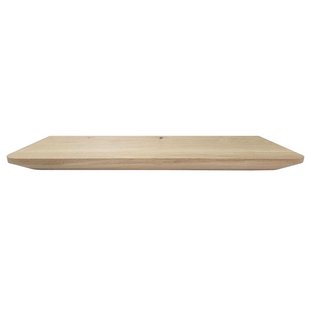 Wandplank eiken 60 bij 20 cm van 3 cm dik massief hout met verjongde facetrand - Zwevend te monteren