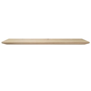 Wandplank eiken 100 bij 20 cm van 3 cm dik massief hout met verjongde facetrand - Zwevend te monteren