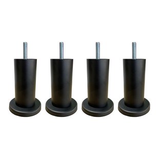 Stalen meubelpoot mat zwart rond ø 4,2 cm en hoogte 10 cm (M8) - Set van 4 stuks