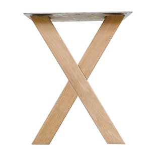 X-poten massief eiken 32 x 5 cm en hoogte 40 cm (5 x 5 cm) - Set van 2