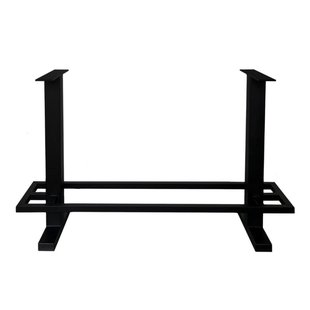 Stalen bartafel zwart 210 bij 60 cm en hoogte 105 cm (8 x 8 cm)