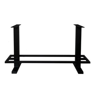 Stalen bartafel zwart 120 bij 60 cm en hoogte 105 cm (8 x 8 cm)