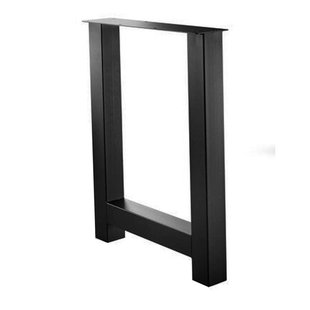 Stalen H tafelpoot zwart 78 bij 10 cm en hoogte 105 cm (10 x 10 cm)