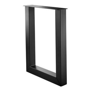 Stalen U tafelpoot zwart 78 bij 10 cm en hoogte 105 cm (10 x 10 cm)