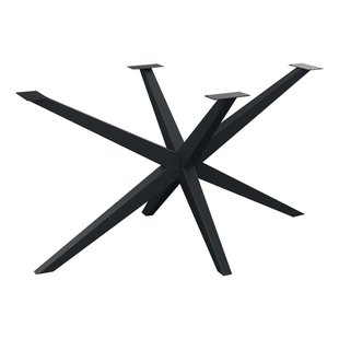 Stalen matrix zwart spinpoot 140 bij 74 cm en hoogte 73,5 cm tapse koker met een subtiel verloop van 4cm x 4cm naar 7,5cm x 5,5 cm