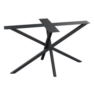 Stalen tafelonderstel zwart mikado 140 bij 70 cm en hoogte 73 cm (4 x 4 cm)