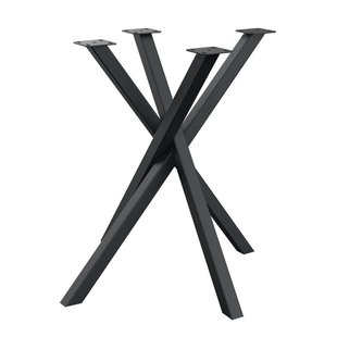 Stalen tafelonderstel zwart mikado 70 bij 70 cm en hoogte 73 cm (4 x 4 cm)