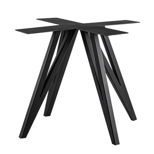 Stalen onderstel zwart vlinder vierkant 90 bij 90 cm en hoogte 72 cm (4 x 4 cm)