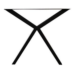 Stalen smalle Y tafelpoot 78 bij 4 cm en hoogte 72 cm zwart (4 x 4 cm)