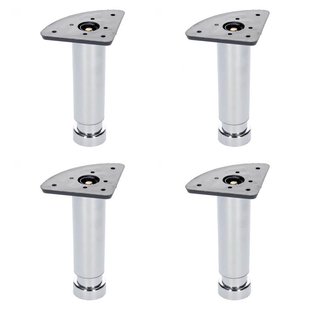 Budget meubelpoot verstelbaar chroom rond Ø 3,5 cm en hoogte 12 cm van kunststof - 4 stuks