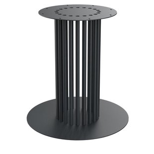 Stalen tafelonderstel zwart kolom met spijlen en grondplaat Ø 60 cm en hoogte 72 cm