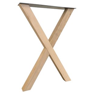 Eiken houten massief X tafelpoot bar poot zwart 71 bij 8 cm en hoogte 100 cm (8 x 8 cm)