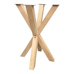 Spinpoot van eikenhout horeca bartafel 70 bij 70 cm en hoogte 100 cm (8 x 8 cm)