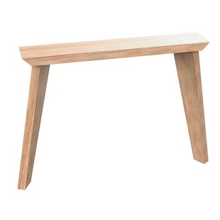 Trapezium massief schuine eikenhout 80 bij 15 cm en hoogte 73 cm (13 x 4 cm) - set van 2 stuks