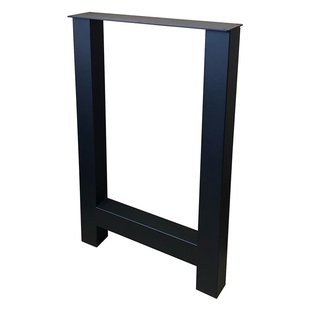 Stalen H tafelpoot zwart 60 bij 8 cm en hoogte 90 cm (8 x 8 cm)