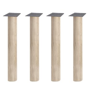 Eiken ronde tafelpoot 72,5 cm van massief hout Ø12 cm - set van 4 stuks