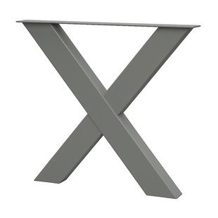 Premium stalen X tafelpoot 76 bij 10 cm en hoogte 72 cm steengrijs (10 x 10 cm)