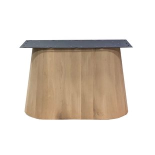 Eiken houten kegel tafelpoot ovaal conisch 113 cm en hoogte 73 cm