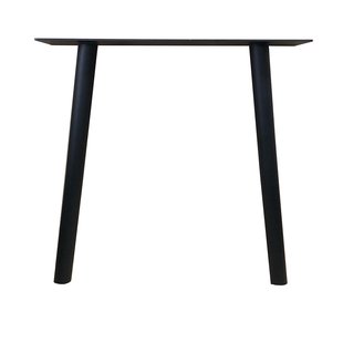 Stalen tafelpoot zwart trapezium 70 bij 20 cm en hoogte 71 cm (koker Ø5 cm)