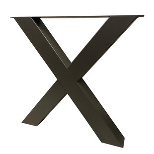 Premium stalen X tafelpoot 76 bij 10 cm en hoogte 72 cm anodic brown (10 x 10 cm)