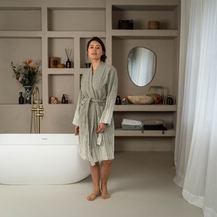 Kayori Meguro - Badjas - Katoen - S - Groen