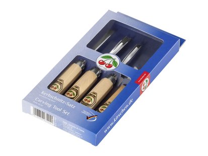 Kirschen houtsnijset 4-delig