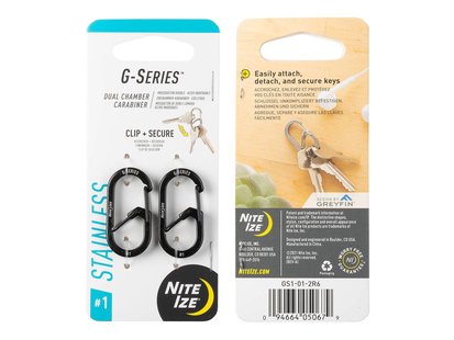Nite ize g-series karabijnhaak 2-pack zw