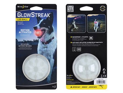 Nite ize glowstreak dog led ball red