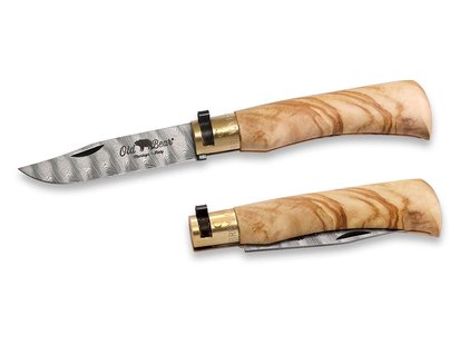 Old bear collection olijfhout damascus m