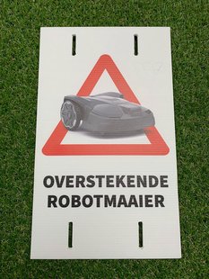 Bordje overstekende robotmaaier 37x23 nl