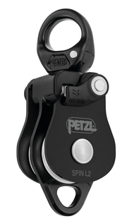Petzl Spin L2 Black – Dubbele Katrol met Draaibaar Oog 13 mm &amp; 8 KN