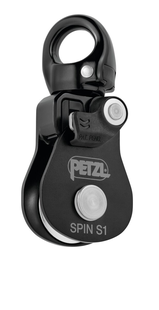 Petzl Spin S1 Black – Compacte Katrol met Draaibaar Oog 11 mm &amp; 5 KN