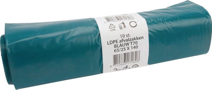 Vuilniszak ldpe 65x140  240l. 1 rol 10st