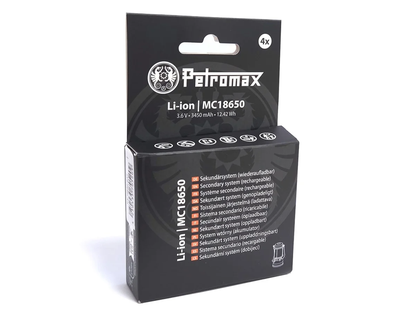 Petromax 18650 Lithium-Ion Oplaadbare Batterijen Set van 4