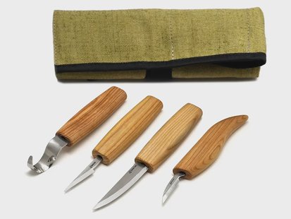 Beavercraft Set Van 4 Messen in Een Rol