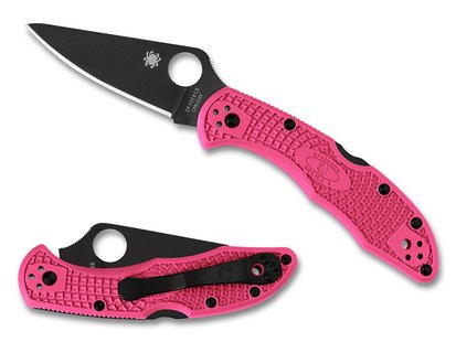 Spyderco delica 4 lightweight pink / bla