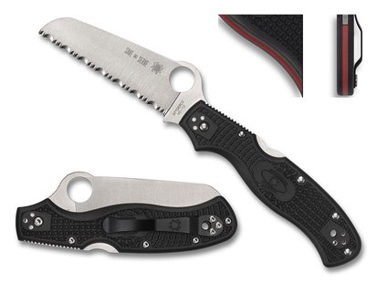 Spyderco rescue 3 thin red line black vg