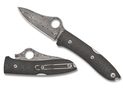 Spyderco spyopera carbon fiber damasteel