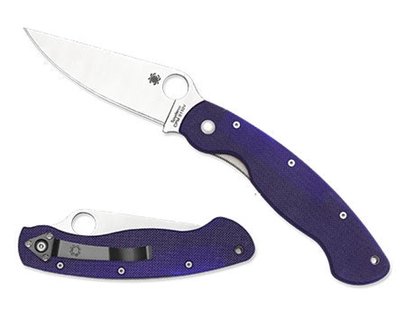 Spyderco military dk blue g-10 pe