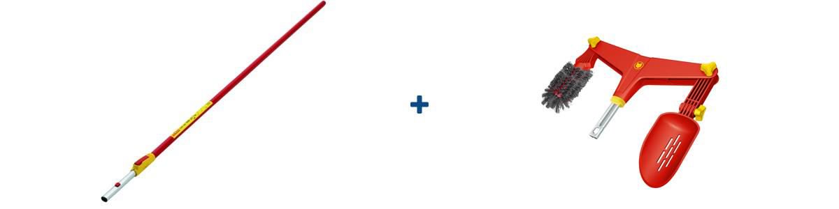 Wolf garten dakgoot reiniger + 4 m. stok