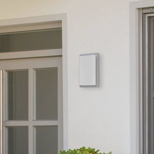 LCD Buitenwandlamp 059, roestvrij staal, opaalglas, 29 cm, IP44, E27