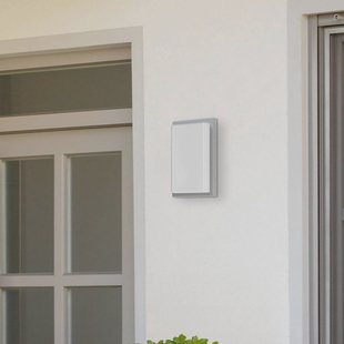 LCD Sensor-buitenwandlamp 059, roestvrij staal opaalglas 29 cm IP44 E27