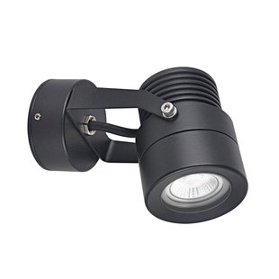 LCD Buitenwandspot 5119, zwart, Ø 7 cm, metaal, IP54, GU10