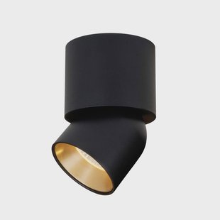 The Light Group SLC LED plafondspot CUP, zwart/goud, 927, Ø 7,5 cm, dimbaar