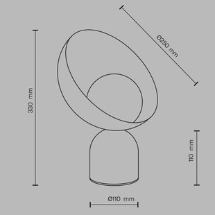 Maytoni tafellamp Tavo, zwart, steen/glas, hoogte 33 cm