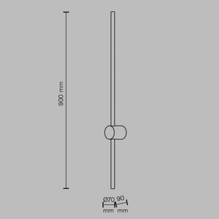 Maytoni LED wandlamp Light stick, zwart, hoogte 90 cm