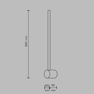 Maytoni LED wandlamp Light stick, zwart, hoogte 60 cm