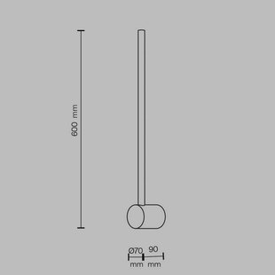 Maytoni LED wandlamp Light stick, messing, hoogte 60 cm